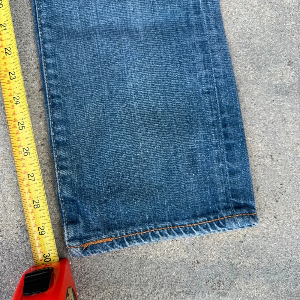Levi's 513 Slim Straight Jeans Mens 33x32 Medium Wash Distressed Blue Denim